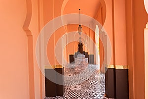 Orange sandy arabic morrocco style corridor background photo