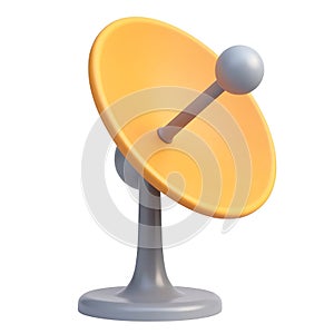 Orange Satellite Dish Icon Communication Technology Graphic