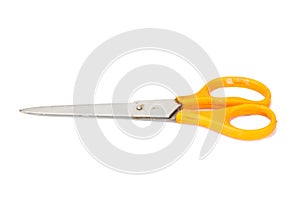 orange scissors. dirty. isolated no white background