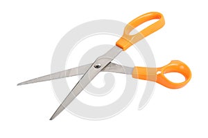 Orange scissors isolated