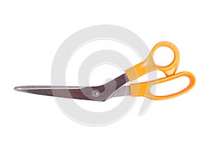 Orange scissors isolated