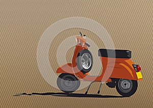 Orange Scooter Illustration
