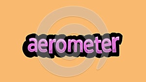 Orange screen animation video written AEROMETER