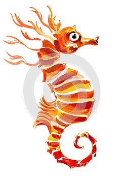 Orange seahorse