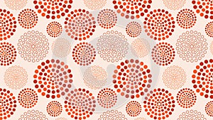 Orange Seamless Dotted Concentric Circles Pattern Image