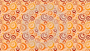 Orange Seamless Geometric Retro Circles Background Pattern Graphic