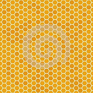 Orange seamless honey combs pattern. Honeycomb texture, hexagonal honeyed comb vector background