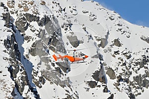 Orange search and rescue chopper