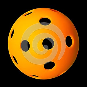 Orange see through Pickleball on Black background