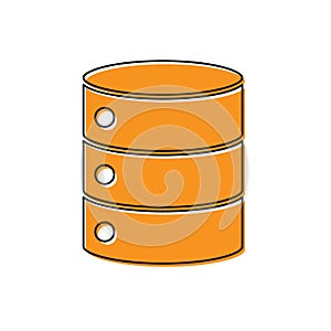 Orange Server, Data, Web Hosting icon isolated on white background. Vector