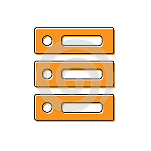 Orange Server, Data, Web Hosting icon isolated on white background. Vector Illustration.