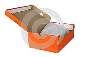 Orange shoe box