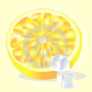 Orange and shugar on the color background