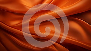 Gorgeous Orange Silk Fabric Background With Soft Flow