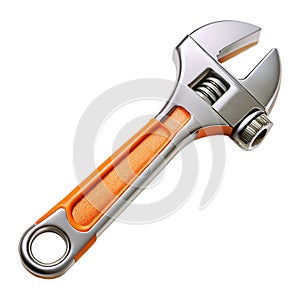 Orange and Silver Adjustable Wrench Tool