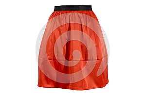 Orange skirt isolated on white background.