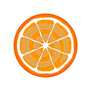 Orange slice citrus fruit icon bright art vector