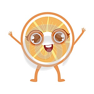 Orange Slice Cute Anime Humanized Cartoon Food Character