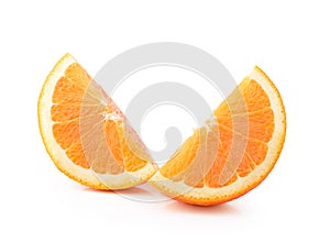 Orange slice on nwhite background photo