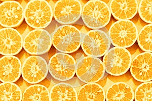Orange slice pattern colorized pop art background
