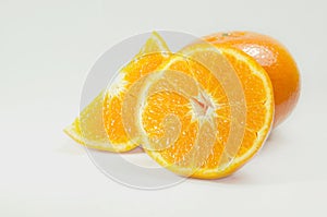 Orange slice on white