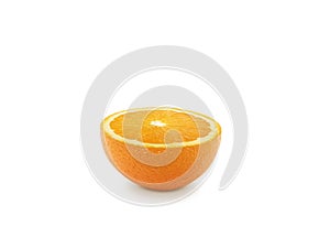 Orange slice on white background