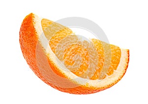 Orange slice on white