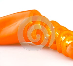 Orange sliced sweet bell pepper