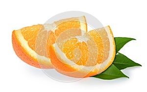 Orange slices isolated on white photo