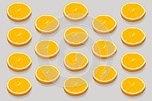 Orange, slices of orange on a gray background, background, picture of sliced orange