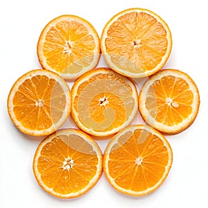Orange slices pattern isolated on white background