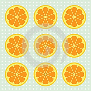 Orange slices pattern. Vector illustration.