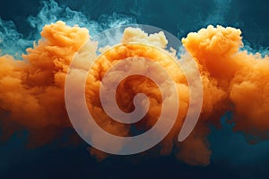 Amber Smoke Clouds Abstract Background