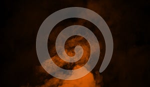 Orange smoke stage studio. Abstract fog texture background for graphic and web