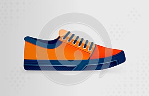 orange sneakers made of canvas with black shoelaces and edgy air soles. Can be used for party activities, casual meetings, work,