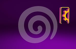Orange Software, web development, programming concept icon isolated on purple background. Programming language and