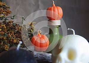 Orange soy wax pumpkin candles