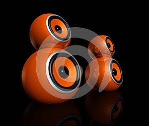 Orange speaker balls