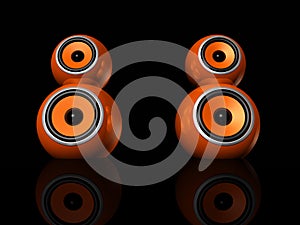 Orange speaker balls