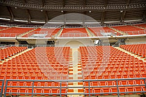 Orange spectator seats