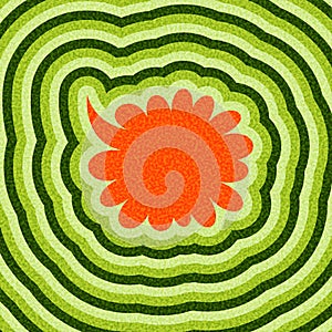 Orange Speech Bubble on Green Waves