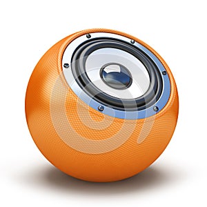 Orange sphere speaker