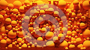 Orange Spheres Three Dimensional Background Pattern