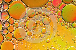 Orange, spherical psychedelic abstract background