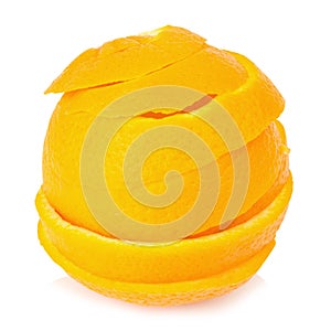 orange Spiral peel isolated on white background