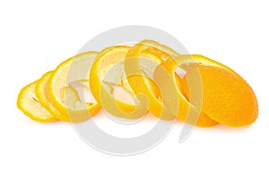 orange Spiral peel isolated on white background