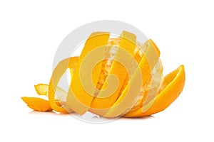 orange Spiral peel isolated on white background