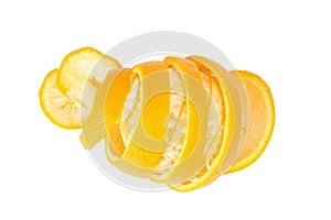 orange Spiral peel isolated on white background