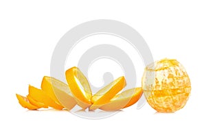 orange Spiral peel isolated on white background