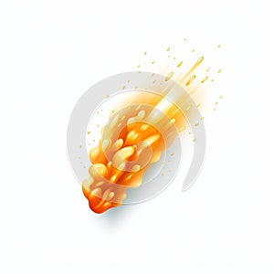 an orange splash of liquid on a white background